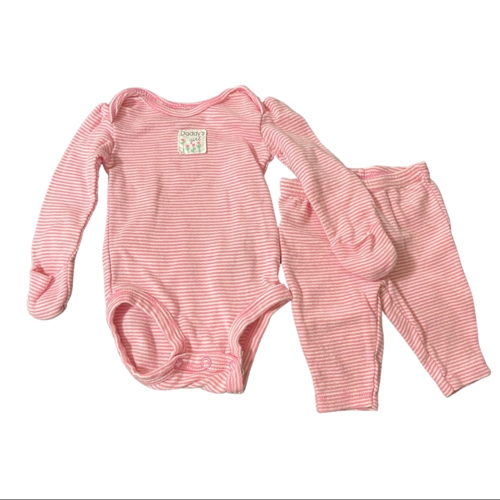 Newborn Pink Onesie and Pant Set by Carter’s